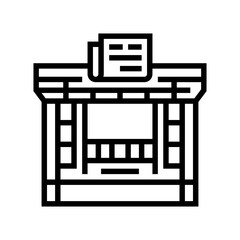newsstand news media line icon vector. newsstand news media sign. isolated contour symbol black illustration