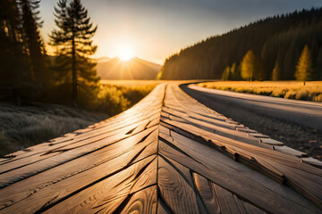 Fototapeta premium sunset in the forest