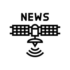 satellite news media line icon vector. satellite news media sign. isolated contour symbol black illustration