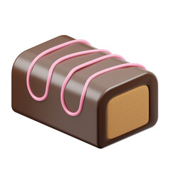 Choco Stick With Strawberry Cream And Caramel 3D Icon