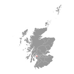Inverclyde map, council area of Scotland. Vector illustration.