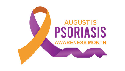Psoriasis awareness month is observed every year in August.banner design template Vector illustration background design.