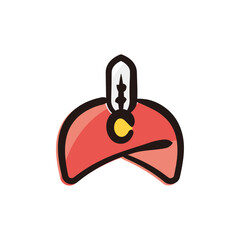Turban - India icon/illustration (Hand-drawn line, colored version)
