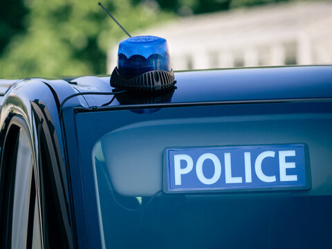 gros plan sur une voiture de police (France)
