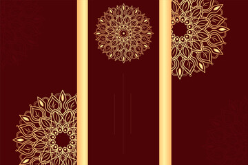 Gold Mandala Decorative Elements Design Background