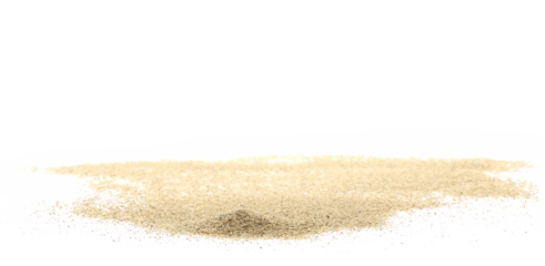 Desert sand pile, dune isolated on white background and texture, with clipping path