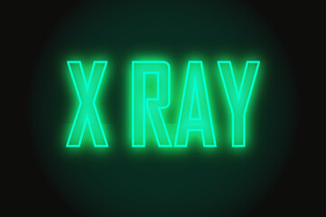X Ray word made of Glowing text effect