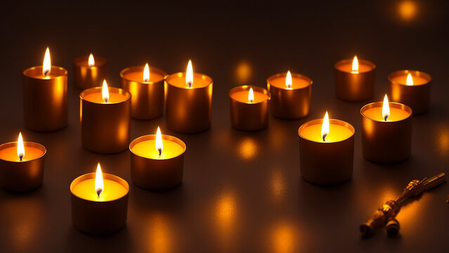 Diwali celebration symbolizing light prosperity happiness Peaceful shining oil lamp