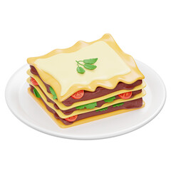 Lasagna Italian Food 3D Icon