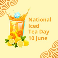 Premium Vector | National iced tea day template 10 june