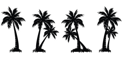 Palm tree silhouette vector eps 10