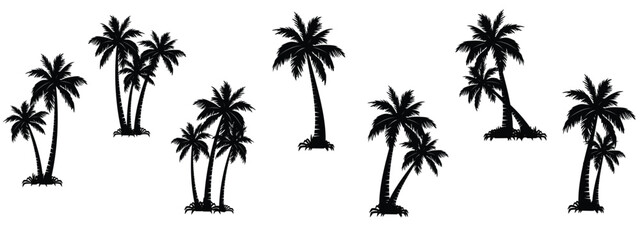 Palm tree silhouette vector eps 10