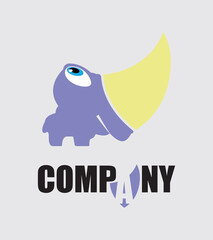 Cute Rhino Color Vector Logo Design