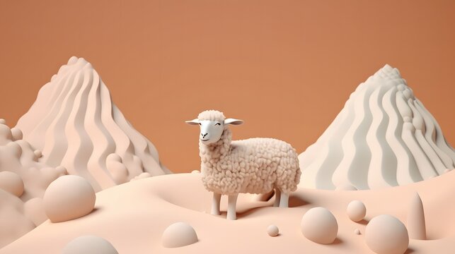 Eid Al Adha Banner Design Illustration. Islamic and Arabic Background for the Muslim Community Festival. Muslim Holiday. 3D Modern Islamic suitable for Ramadan, Hari Raya, Eid al-Adha