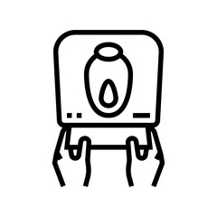 paper cut towel hand line icon vector. paper cut towel hand sign. isolated contour symbol black illustration