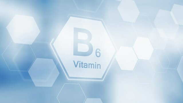 Symbol for the Vitamin B6. Clean abstract commercial background