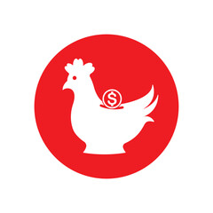Chicken piggy bank icon