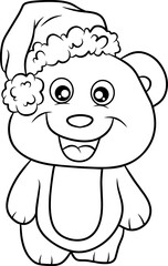 cute teddy bear cartoon line art