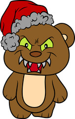 evil teddy bear cartoon vector