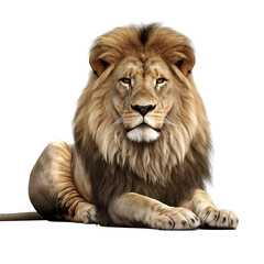 A lion isolated on a transparent png white background