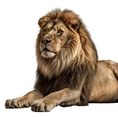 Fototapeta premium A lion isolated on a transparent png white background