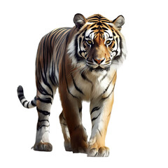 A tiger isolated on a transparent png white background