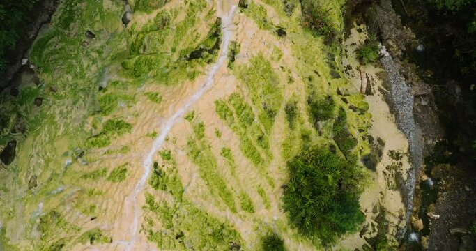 Beautiful formation of Bilawa Hot Spring Waterfall. Davao de Oro, Philippines.