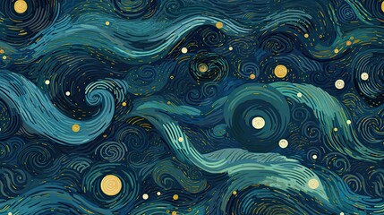 Sky background with stars and swirls Generative Ai