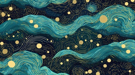 Sky background with stars and swirls Generative Ai