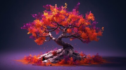 A beautiful tree with many colors on it Generative Ai