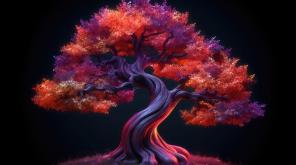 A beautiful tree with many colors on it Generative Ai