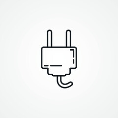 Fototapeta premium electric plug line icon. electric plug line icon.