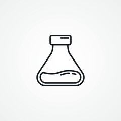 beaker vector thin line icon. laboratory flask linear icon.