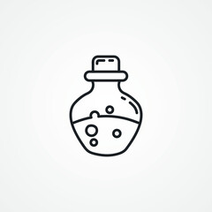 beaker vector thin line icon. laboratory flask linear icon.