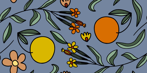 Seamless floral pattern beautiful flowers vector 