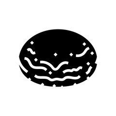 brioche bun food meal glyph icon vector. brioche bun food meal sign. isolated symbol illustration