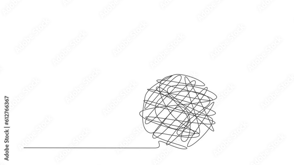 Poster animated self drawing of continuous one line draw arab businesswoman jumping over tangled scribble. 