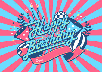 Happy Birthday  vector banner  illustration