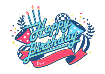 Happy Birthday  logo vector illustration