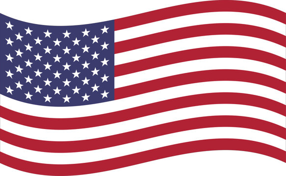 USA flag, American waving flag with Original colors, high resolution vector