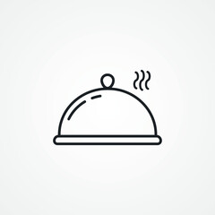 Food cloche linear icon. restaurant cloche line icon.