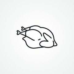 fried chicken line icon. fried chicken linear icon