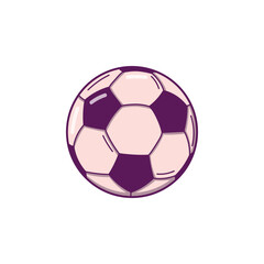 Hand drawn Football ball in doodle style isolated on white background. Soccer