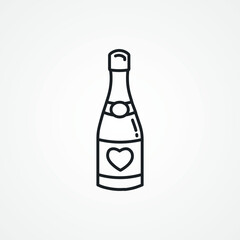 Champagne bottle line icon. champagne bottle line icon.