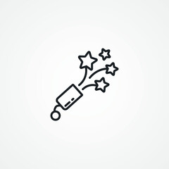 Confetti Line Icon. confetti outline icon.