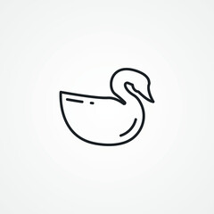 Swan line icon. Swan bird line icon.
