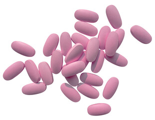 red pills isolated on white