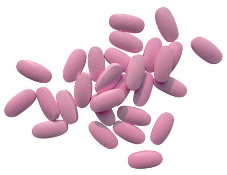 red pills isolated on white