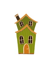 house in landscape with lantern . didgital drowing