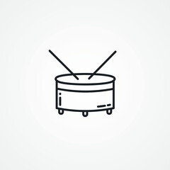 Snare Drum line icon. Drum line icon.